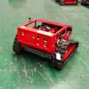 Cortacésped inalámbrico controlado por control remoto para cortar maleza en pendientes de terraplén, máquina desbrozadora autopropulsada de orugas operada por control remoto