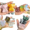 Pedra bruta de cristal natural polida, esculturas de animais mistas, esculturas de animais multimateriais, atacado de venda quente transfronteiriça