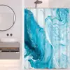 Cortina de Chuveiro para Banheiro Mármore Abstrato Gradiente Cinza e Branco Areia Dourada Poliéster para Banheiro Cortina de Chuveiro Moderna Luxuosa