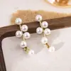 Brincos Elegantes de Cacho de Uva com Pérolas em Estilo Francês, Doces e Fashion, com um Toque de Luxo, Design Único, Brincos Versáteis