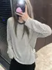 2026 Súper Caliente Casual Rayas Manga Larga Camiseta para Mujer Principios de Otoño Versátil Perezoso Holgado Adelgazante Cómodo Top