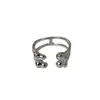 Anillo Abierto de Doble Capa con Textura de Plata de Ley S925 Coreana, Estilo Ins para Mujer, Asimétrico, Simple, de Alta Gama