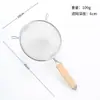 Colador Grande de Acero Inoxidable 304 con Malla Filtrante, Mango de Madera, Espumadera de Doble Oreja, Utensilio de Cocina Doméstico, Espumadera para Fideos