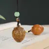 Adorno Colgante para Coche de Madera Tallada de Sándalo de Fresa, Creativo, Juguete de Madera, Colgante Sin Preocupaciones, Accesorio, Llavero, Regalo