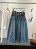 Calça Jeans Azul Retro Americana para Mulheres, Novo Estilo de Verão, Cintura Alta, Emagrecimento, Caimento Solto, Calça Cropped Versátil de Perna Larga