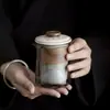 Taza de Expreso Cerámica Pintada a Mano Set de Té Portátil para Viaje al Aire Libre traje Set de Té Kung Fu Una Tetera Tres Tazas Anti-quemaduras