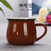 Caneca Cerâmica Criativa com Tampa e Colher Xícara de Café Xícara de Água Caneca de Barriga Cerâmica Xícara de Porcelana para Leite de Café da Manhã Logo Impresso