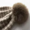 Gorro de Cachemira para Otoño e Invierno, Tejido Jacquard Cuadros Espiga, Gorro Cálido de Lana para Ciclismo al Aire Libre, Gorro para el Frío