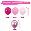 Set de 50 Globos de Látex Color Rosa y Rojo Rosa, Usado para Bodas, Fiestas de Cumpleaños, Día de San Valentín, Compromiso