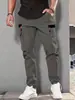 Amazon 2026 Verão Masculino Novo Tendência Versátil Roupa de Trabalho Casual Calça Reta Solta Multi-Bolsos Calça Comprida