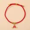 Nuevo Pulsera de Cuerda de Cinco Colores Dorada Estilo Chino Éxito en Exámenes Tejido a Mano DIY Pulsera Unisex para un Futuro Brillante