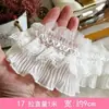 Encaje Ancho de 12 cm Chifón Engrosado Doble Capa Plisado Puño Fruncido Vestido de Muñeca Dobladillo de Falda Larga Adornos
