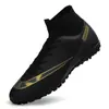 Zapatos de fútbol talla grande transfronterizos para hombre de caña alta para estudiantes, zapatos de entrenamiento de competición, césped artificial, clavos largos rotos, zapatos de pato mandarín, clavos rotos