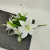 Alta Qualidade 5 Cabeças Lírio Venda Direta de Fábrica Atacado Materiais de Flores Artificiais Cenário de Flores Artificiais Decoração de Casa Flores