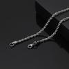 Collar de cadena retorcida de acero inoxidable para hombre y mujer, cadena retorcida europea y americana, cadena de accesorios de acero de titanio, cadena para bricolaje, cadena retorcida para suéter