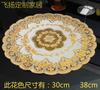 Mantel individual posavasos al por mayor estilo europeo dorado PVC tapete para maceta aislamiento térmico desechable mantel individual occidental tapete para mesa de té tapete para olla jarrón redondo