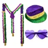 Novos Produtos Europeus e Americanos Adereço de Cabeça com Lantejoulas e Penas Mardi Gras Chapéu de Lantejoulas Mardi Gras Decoração de Joias para Festa Mardi Gras