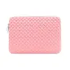 Bolsa para Laptop com Padrão em Relevo e Forro de Veludo, Capa Protetora para Tablet com Padrão de Diamante, Bolsa Interna à Prova d'Água e à Prova de Choque