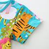 Verano Nuevo Vestido de Niñas Estampado de Animales de Dibujos Animados Vestido de Princesa Jersey de Cuello Redondo Algodón Tejido Manga Corta Vestido Infantil