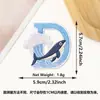 Patche Bordado Letra 26 Baleia Novo Desenho Animado Transfronteiriço Onda Azul e Branca Adesivo Termocolante Patche Decorativo Patche para Roupa