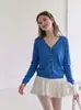 Cardigan de Tricô de Seda de Gelo com Proteção Solar para Mulheres, Camisa Fina para Ar Condicionado, Peça de Roupa de Verão 2026 com Camisola