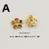Plata S925 Chapada en Oro Llama Hueca Circonio de Color Torthen Flor DIY Abalorio para Sombrero Junta Cuerda Hecha a Mano Adorno Accesorios