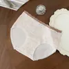 9957 # Cor Contrastante Borda Franzida Laço Jacquard Algodão 10A Forro Antibacteriano Calcinha Feminina Verão Estilo Fino Roupa Íntima