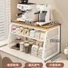Hogar Cafetera Pequeña Espumador de Leche Estante de Almacenamiento Té Bolsitas de Té Granos de Café Nueces Estante de Almacenamiento con Compartimentos en Capas