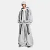 Nuevo cárdigan con capucha de punto estilo retro Harajuku para otoño e invierno y pantalones casuales de pierna ancha de moda estilo americano