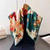 Bufanda de Imitación Seda Estampado de Conejo Blanco Floral Chal de Alta Gama Bufanda Versátil para Cuello Pañuelo para la Cabeza Bufanda para Mujer