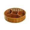 Plato de frutos secos tipo ratán, cesta para guardar frutos secos, cesta para picnic, cesta separada, plato para aperitivos con semillas de melón para la sala de estar del hogar