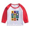 Camiseta de manga comprida para meninos e meninas outono novo infantil bonita blusa de base roupas de algodão infantil primavera e outono