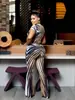 D9566 Ropa de Mujer de Venta Caliente Europea y Americana en Amazon Traje Sexy de Malla Transparente con Rayas Estampadas Mangas Cortas que Muestra el Ombligo