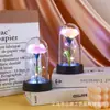 Lámpara de pantalla de clavel para el Día de la Madre Flor Eterna para el Día de la Mujer Rosa con Pan de Oro Adornos de Escritorio para el Día del Maestro
