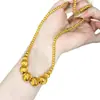 Tienda de oro mismo estilo arena oro ojo de gato redondo cepillado cuenta collar clásico moderno retro nicho diseño alta gama sensación cadena de clavícula