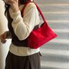 2025 Nova Moda Cor Sólida Camurça Retrô Bolsa de Ombro Bolsa de Mão para o Trabalho Bolsa de Axila para Outono e Inverno Bolsa de Pulso Feminina