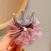 Corona de Cumpleaños Infantil Accesorios para el Cabello Lazo Encaje Colgante de Perla Pinza para el Cabello de Princesa Hada Bebé Pinza Versátil para el Cabello