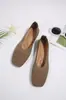 Zapatos de salón para mujer 2026, color liso, punta cuadrada, suela plana, tacón bajo, casual, versátiles, transpirables, zapatos de punto hueco, transpirables y amigables con el pie