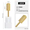 Broca de Tungstênio para Nail Art Remoção de Esmalte em Gel Gel UV Cilindro Dourado Cabeça Redonda Removedor de Cutícula Ferramenta de Broca para Manicure