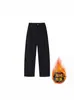 Jeans Retro de Color Sólido con Forro de Polar Estilo Americano para Hombre 2026 Nueva Marca de Moda Sueltos Rectos Versátiles Acampanados Pantalones Largos
