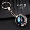 Versión Cielo Estrellado de Cristal Llavero de las Doce Constelaciones Luminous Llavero de Piedra del Tiempo Llavero de Capricornio Llavero de Acuario
