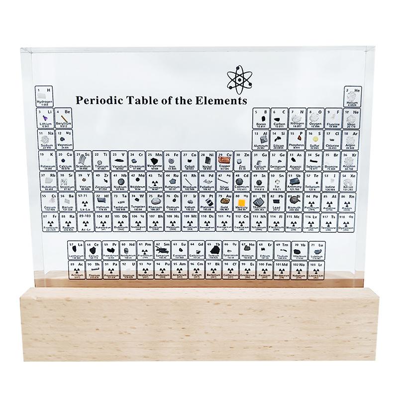 水晶亚克力元素周期表摆件 透明浇铸内埋真实化学元素周期表现货