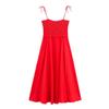 Estilo Europeu e Americano Comércio Exterior Roupas Femininas 2025 Verão Nova Moda Cor Sólida Sem Mangas Modelador Vestido Midi de Alças