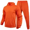 2021 outono e inverno transfronteiriço masculino e feminino lazer código europeu em branco cor sólida terno de lã solta camisola calças conjunto de duas peças