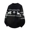 Suéter de punto con cuello redondo para hombre, abrigo, ropa interior térmica con estampado de reno jacquard, temporada de otoño e invierno, Amazon transfronterizo, Navidad