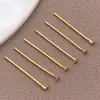 Alfinetes em formato de T, alfinetes em formato de 9, alfinetes com cabeça redonda, banhados a ouro 18K em cobre, materiais para atacado para acessórios de joias artesanais DIY com contas