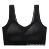 Camiseta sem costura estilo regata para o verão, para mulheres, com bojos fixos, confortável e respirável, sem aro