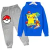 Conjunto de Sudadera de Manga Larga Estilo Otoño 2026 para Niños y Niñas con Estampado de Pikachu de Dibujos Animados Conjunto de Sudadera Infantil