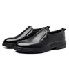 Zapatos Casuales de Cuero Genuino de Vaca para Hombre, Capa Superior, Suela Gruesa, Suela Suave, Cómodos, Punta Redonda, Sin Cordones, Zapatos de Cuero Casuales de Negocios para Hombre