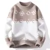 Outono e Inverno Mais Vendidos Anti-Pilling Jacquard de Pelo Sintético Gola Meia-Alta Suéter Venda Direta da Fábrica Tricô Masculino Pode Ser Bordado